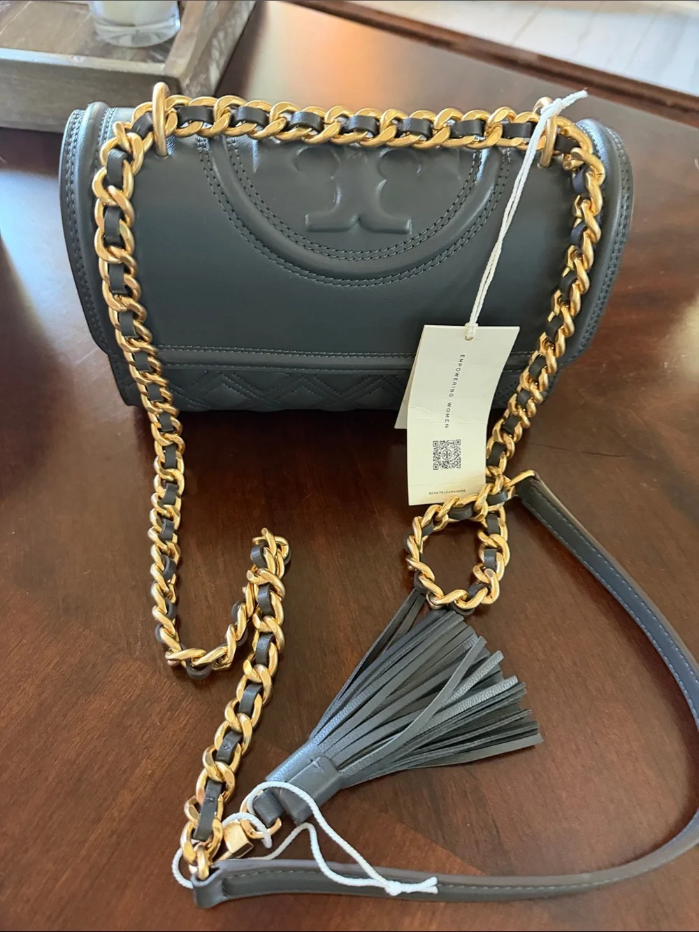 NWT Tory Burch Small Matte Fleming Crossbody Bag/Dust Bag $498